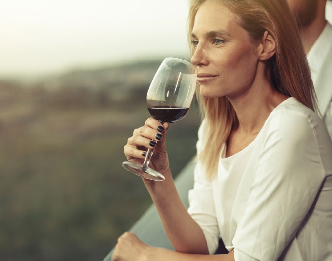 Drinking wine